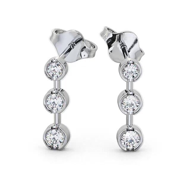 Lab grown diamond round shape earrings in white gold