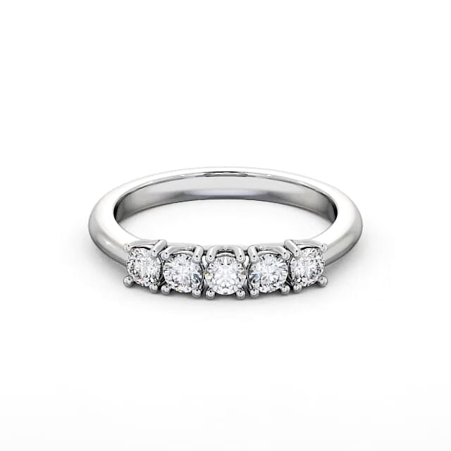Half Eternity 5 Stones Round Diamond Ring | 18K Solid Gold