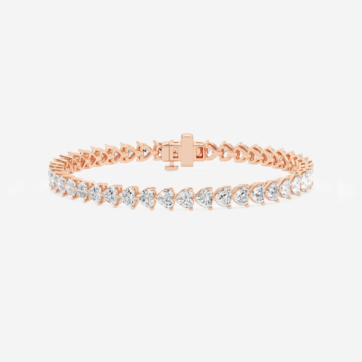 Heart lab grown Diamond tennis bracelet in rose gold Dubai