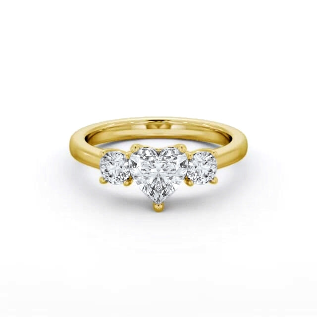 Heart and Round Trilogy lab grown diamond ring