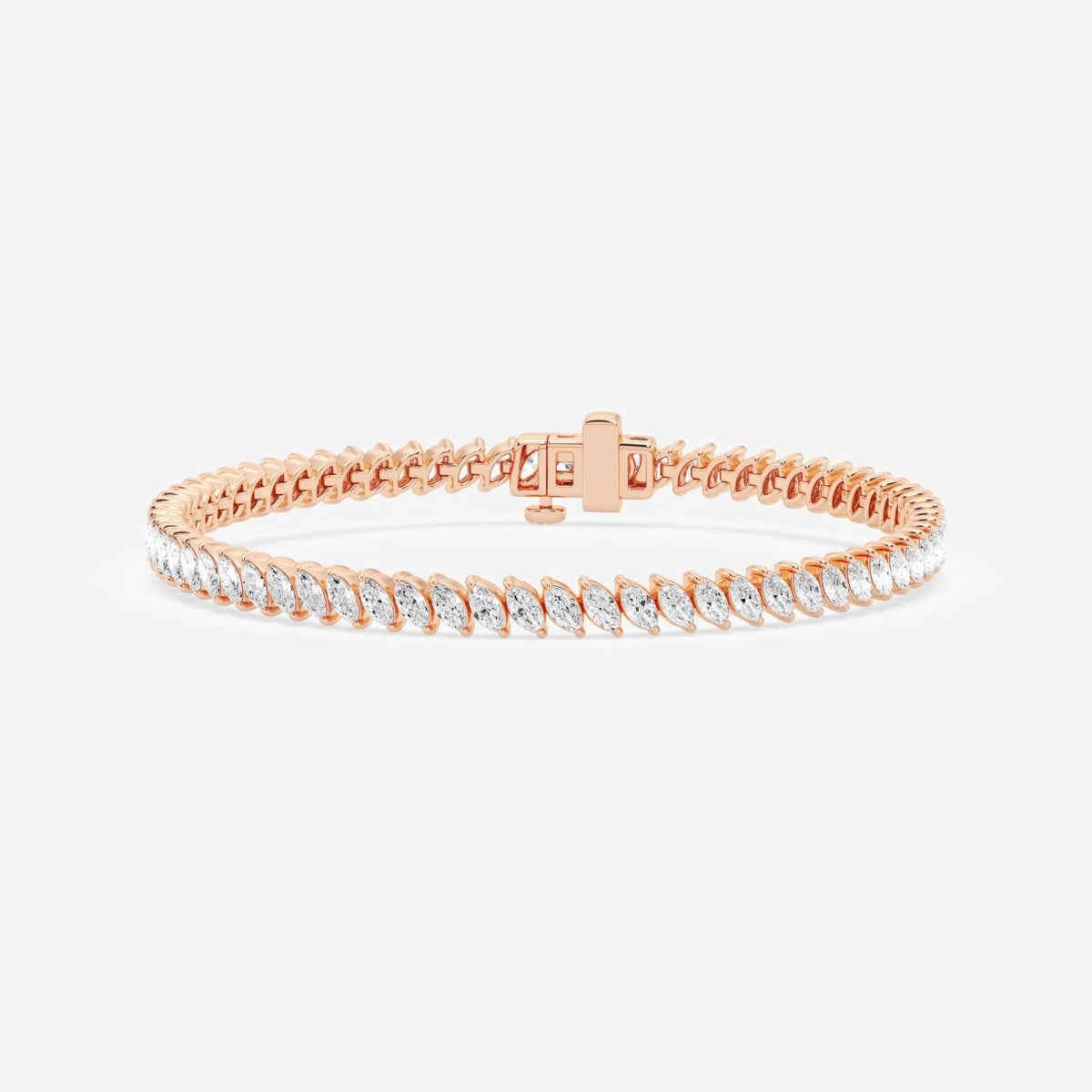 Marquise lab grown Diamond tennis bracelet in Rose gold Dubai