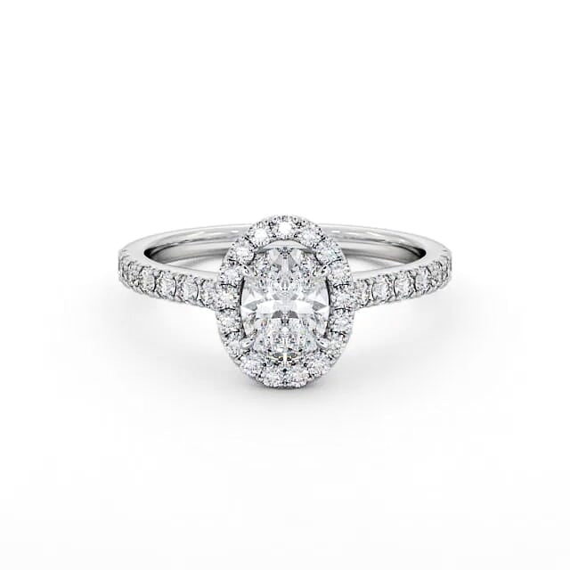 Halo Oval Diamond Ring | 18K Solid Gold
