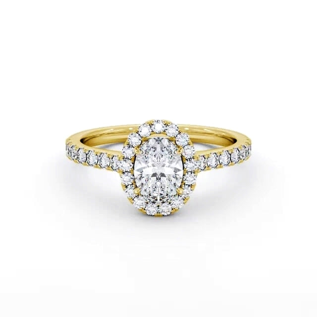 Halo Oval Diamond Ring | 18K Solid Gold