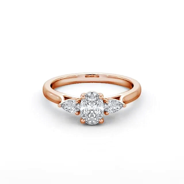Oval and pear Trilogy lab grown Diamond ring in rose gold