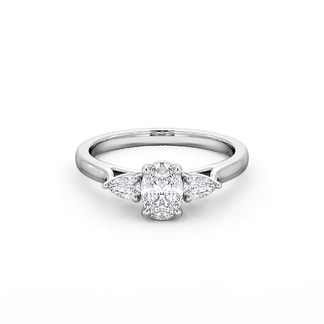 Oval and pear Trilogy lab grown Diamond ring in white gold