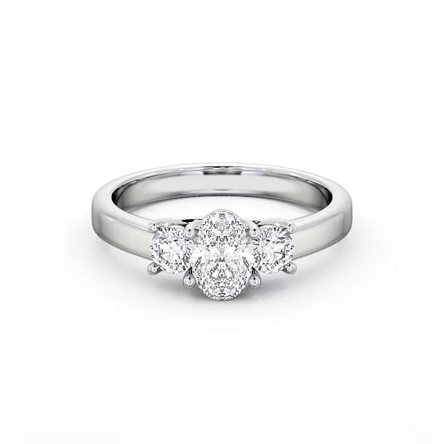 Oval and Round Trilogy lab grown diamond ring