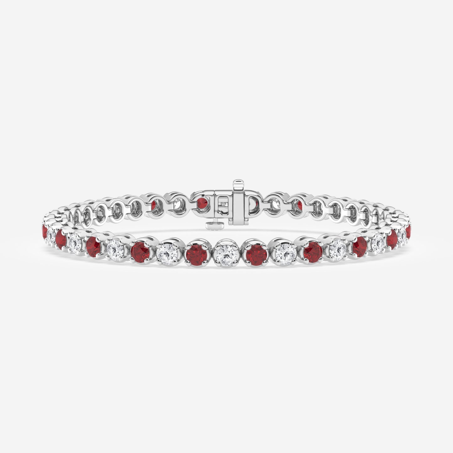Round Ruby and Diamond bracelet