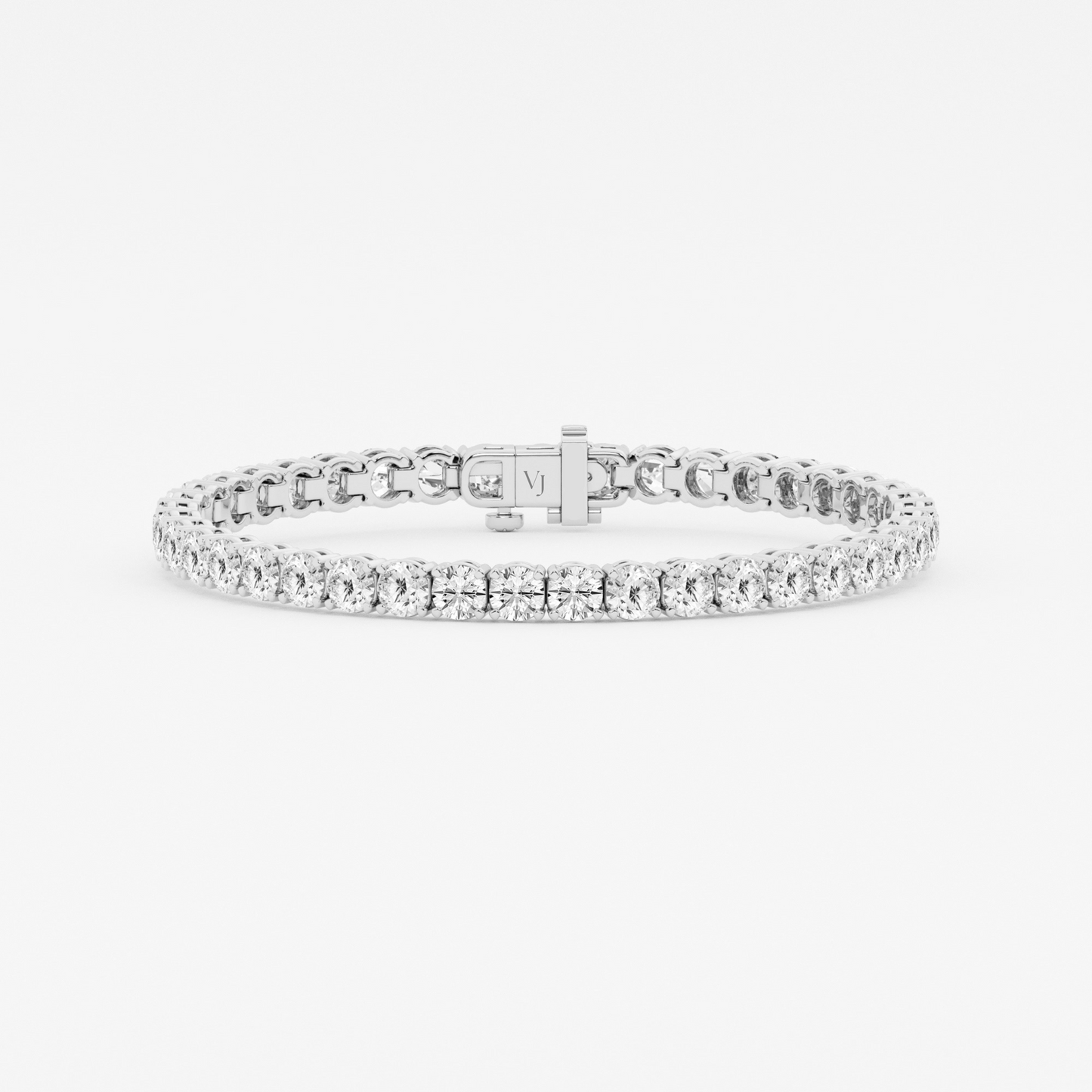 Round Diamond lab grown tennis bracelet in White gold Dubai