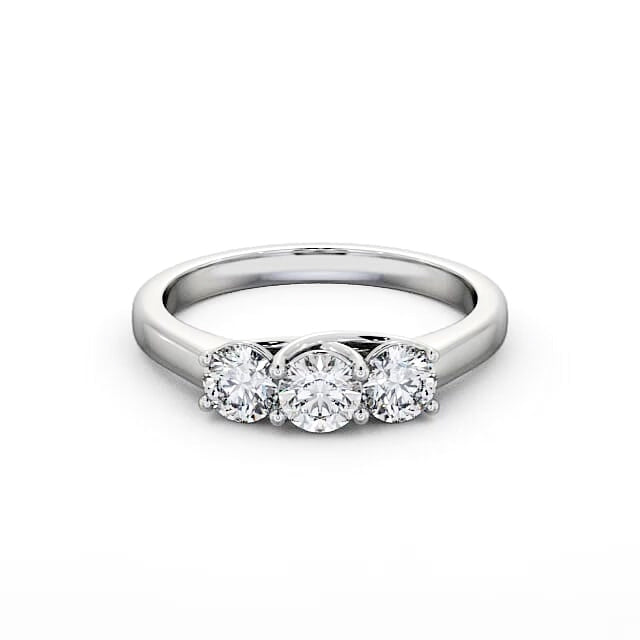 Round Trilogy lab grown diamond ring 18k gold