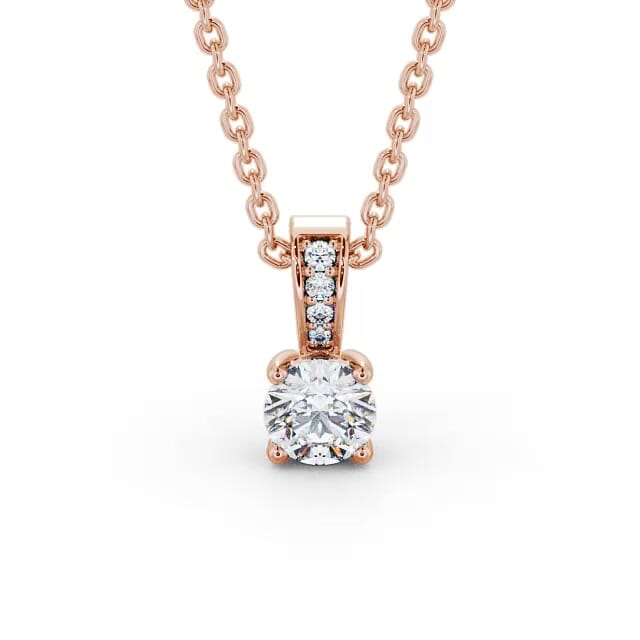 Round Solitaire with Set Pendant
