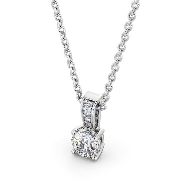 Round Solitaire with Set Pendant