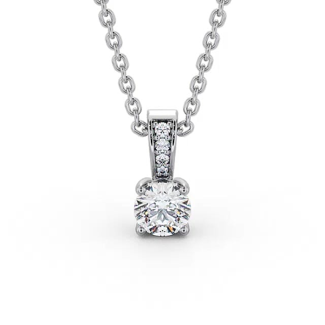 Round Solitaire with Set Pendant