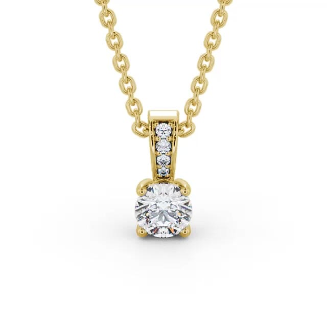 Round Solitaire with Set Pendant