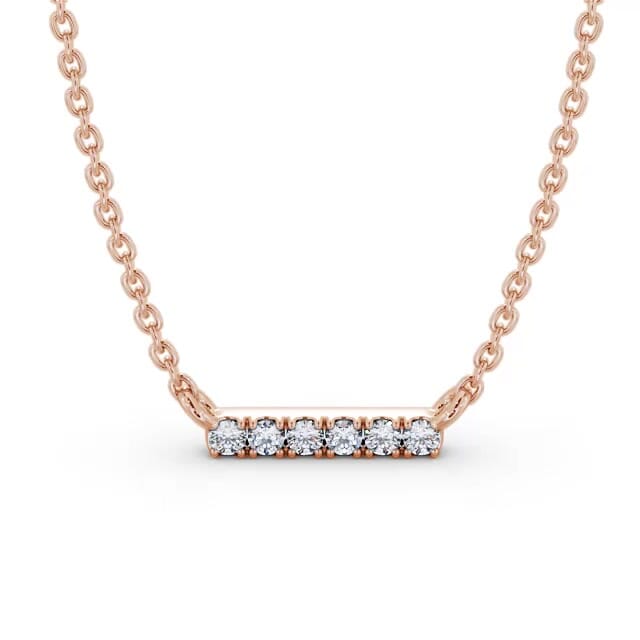 Six Stones Circle Diamond Bar Pendant