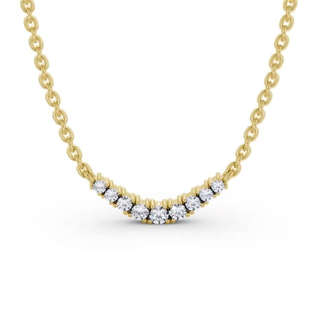 Seven Stones Circle Diamond Bar Pendant