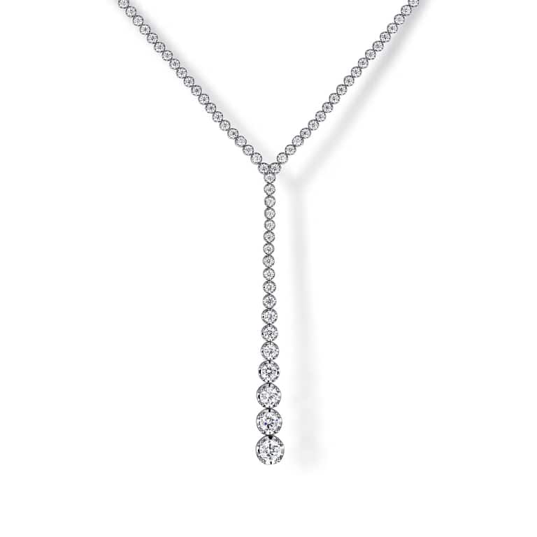 Graduated Drop Diamond Tennis Y Necklace
