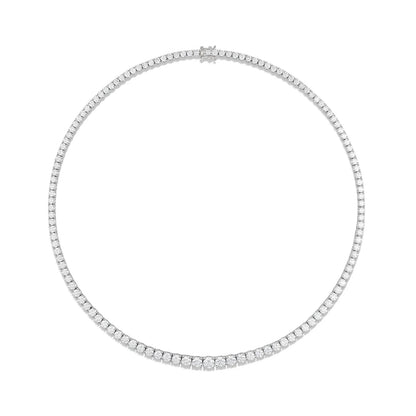 18K rose gold full graduated diamond tennis necklace with round brilliant diamonds, Dubai