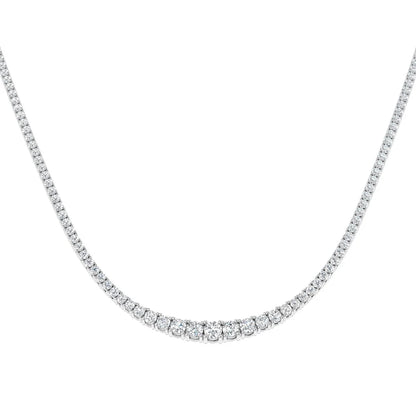 18K yellow gold full graduated diamond tennis necklace, lab grown diamond jewellery UAE