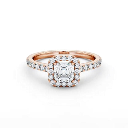 Halo Oval Diamond Ring | 18K Solid Gold