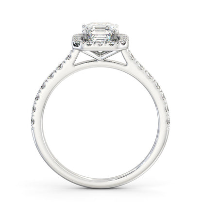 Halo Asscher Diamond Ring | 18K Solid Gold