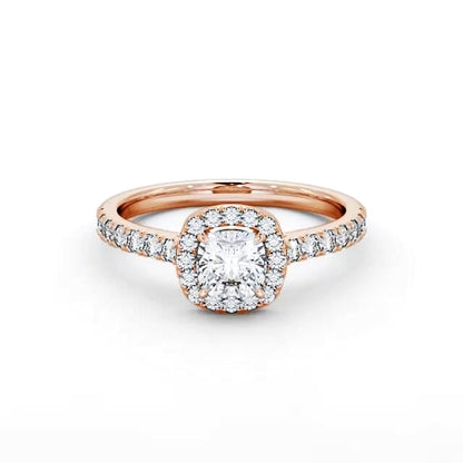 Halo Oval Diamond Ring | 18K Solid Gold