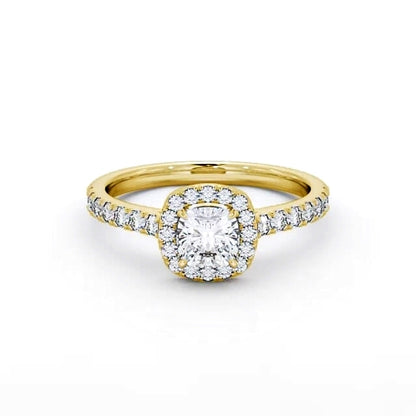 Halo Oval Diamond Ring | 18K Solid Gold