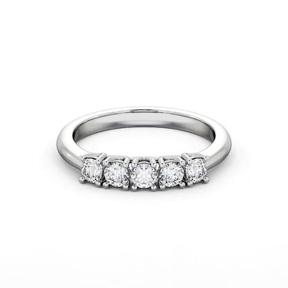 Half Eternity 5 Stones Round Diamond Ring | 18K Solid Gold