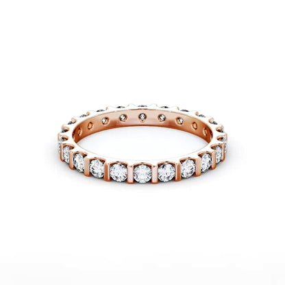 Eternity round cut lab grown diamond rose gold