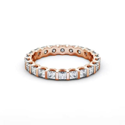 Eternity princess cut lab grown diamond rose gold