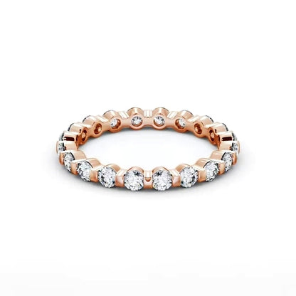 Eternity round cut lab grown diamond rose gold