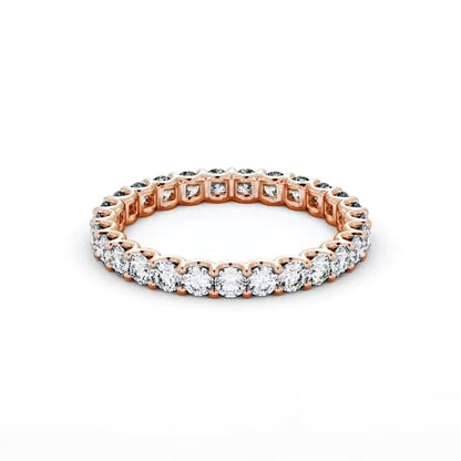 Eternity round cut lab grown diamond rose gold