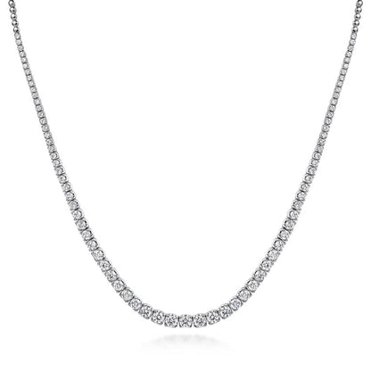 Half eternity graduated diamond necklace with plain gold chain at the back, Vinsa Jewels Dubai