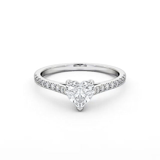 Heart Pave Diamond Ring | 18K Solid Gold