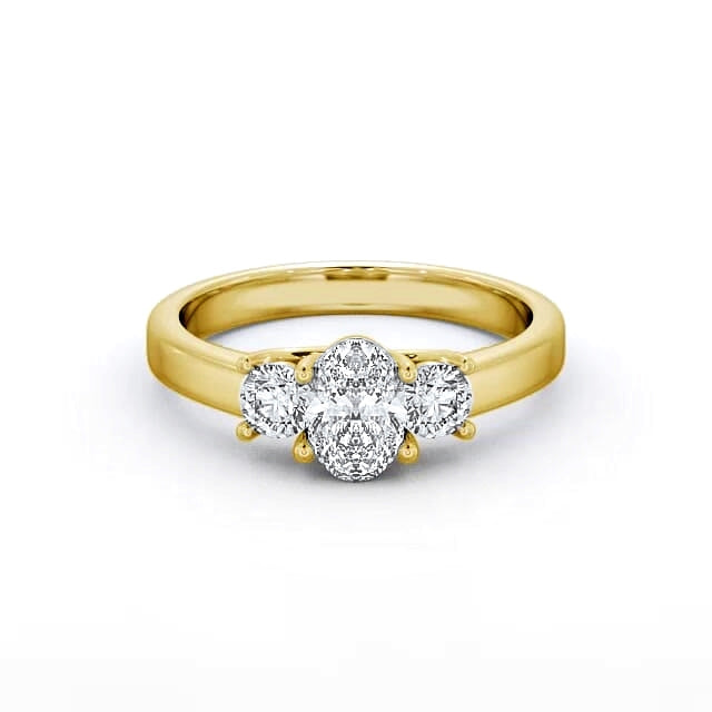 Oval and Round Trilogy lab grown diamond ring