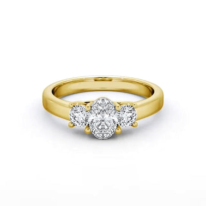 Oval and Round Trilogy lab grown diamond ring