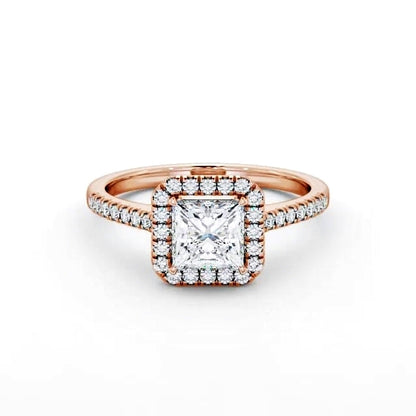 Halo Oval Diamond Ring | 18K Solid Gold