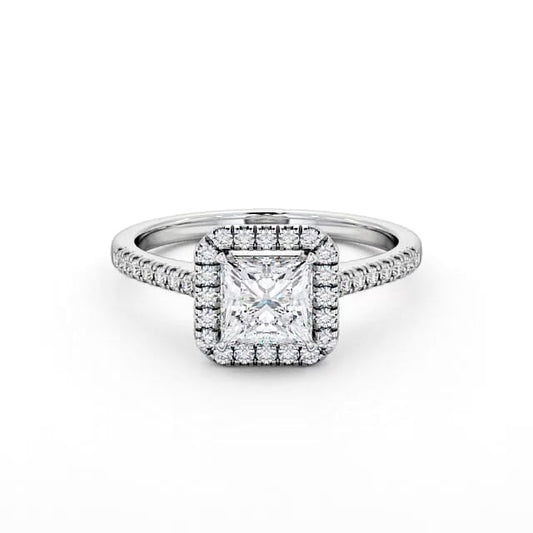 Halo Princess Diamond Ring | 18K Solid Gold