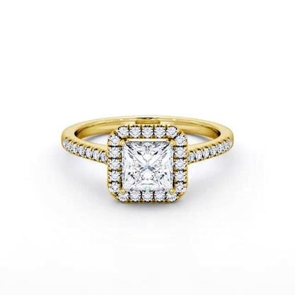 Halo Oval Diamond Ring | 18K Solid Gold