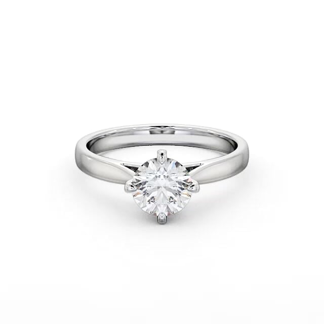 Solitaire Round White Gold Ring