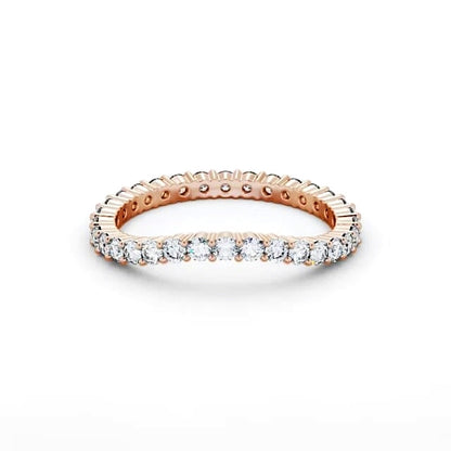 Full eternity curved lab grown diamond ring in rose gold 18 k in USA