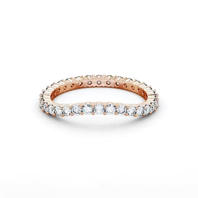 Full eternity curved lab grown diamond ring in rose gold 18 k in USA