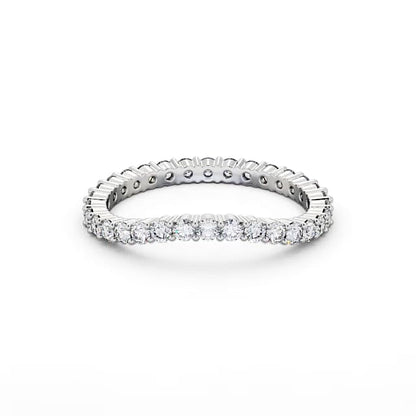Full eternity curved lab grown diamond ring in White gold 18 k in KSA