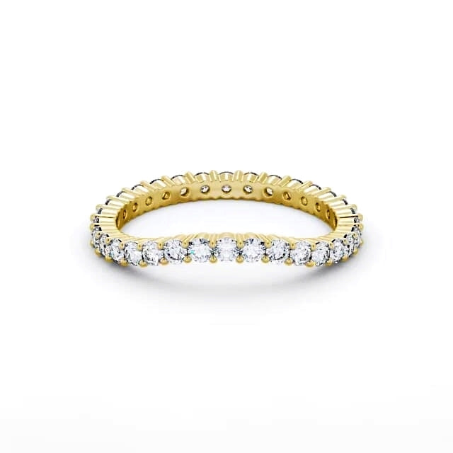 Full eternity curved lab grown diamond ring in Yellow gold 18 k in KSA
