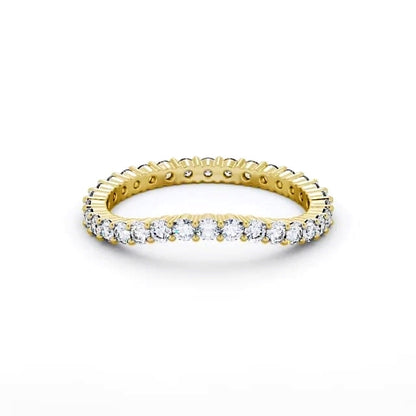 Full eternity curved lab grown diamond ring in Yellow gold 18 k in KSA