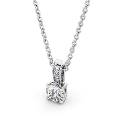 Round Solitaire with Set Pendant