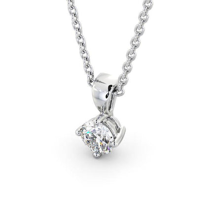 Round Solitaire Four-Claw Pendant