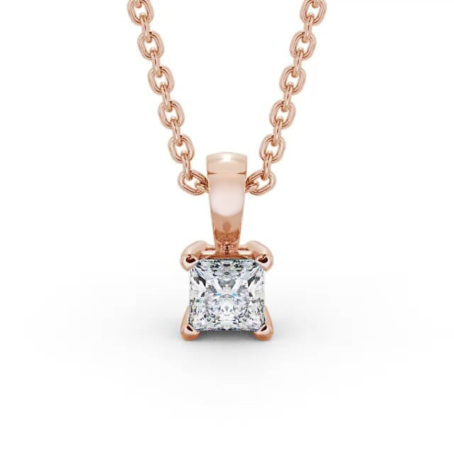 Solitaire cushion Lab grown diamond Pendant in rose gold