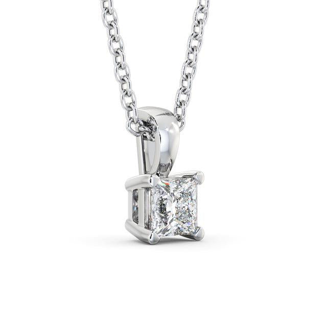 Solitaire Cushion lab grown diamond pendant in white gold