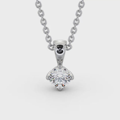 Round Solitaire Four-Claw Pendant