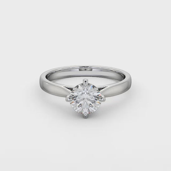 Solitaire Round White Gold Ring